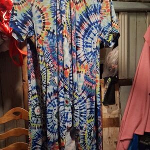 Ashley Blue  Multicolor Pastel Tie-Dye  2 Pc Set